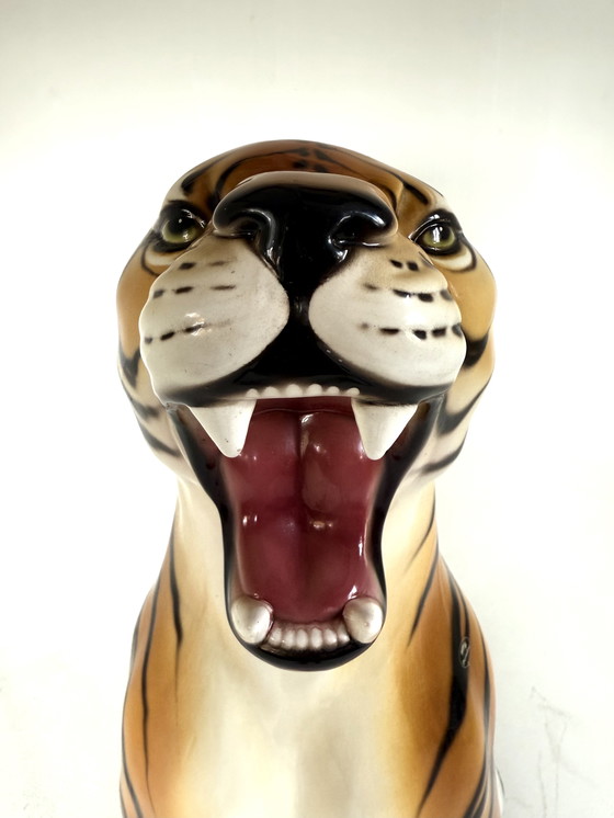 Image 1 of Tigre italiana in ceramica vintage XL, anni '60