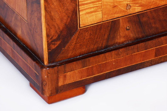 Portagioie Biedermeier restaurato, in frassino, acero, abete rosso e noce, di fabbricazione ceca, risalente (photo 14 of 16)