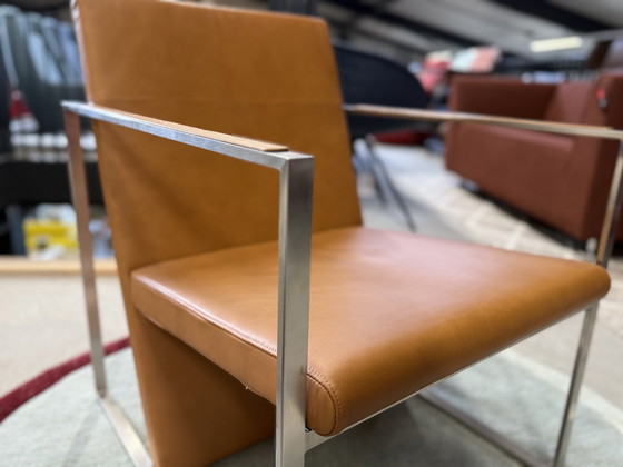 Image 1 of Poltrona Arco Spine in pelle color cognac