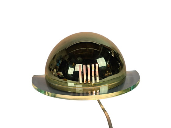 Image 1 of Vrieland design - Holland - wandverlichting - globe - wandlamp - goud - messing - 70's