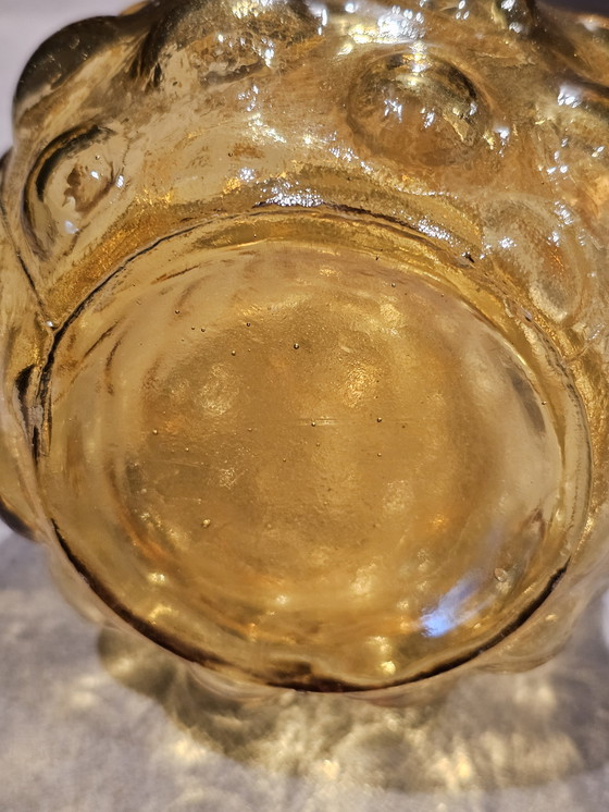 Image 1 of Jarra Empoli de cristal ámbar, años 60.