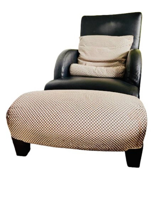 Designfauteuil "Oriente" + voetenbank