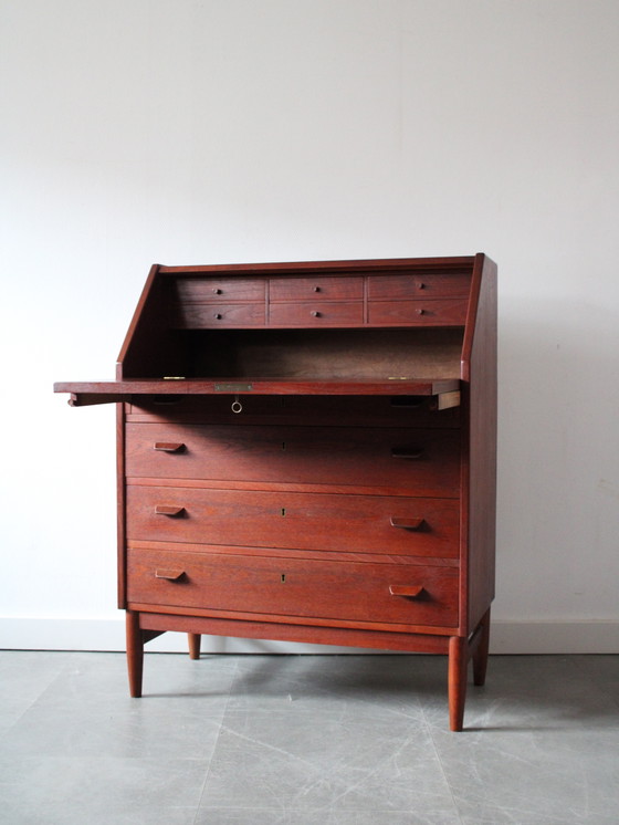 Vintage Deense secretaire in teak – Bureau, Wood (photo 5 of 13)