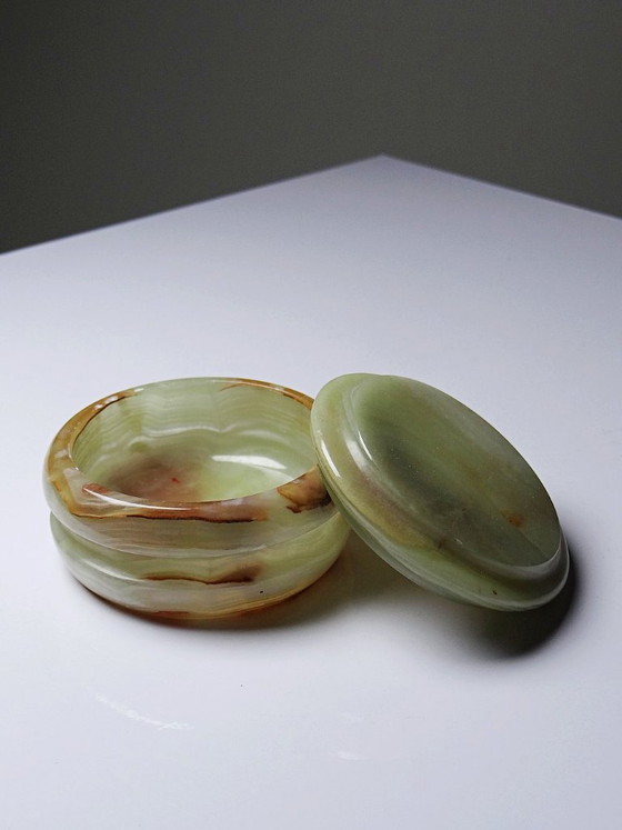 Kleine Vintage Italiaanse Groene Onyx Doos, Jaren 1960-1970 – Decoratieve objecten, Stone (photo 3 of 8)