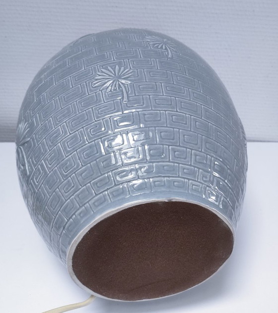 Image 1 of Lampada in ceramica XL con decoro a foglia di palma