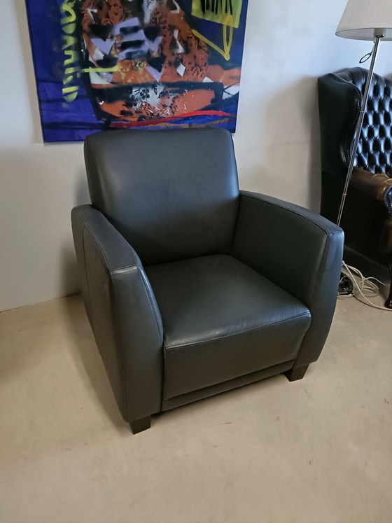 Poltrona in Pelle Grigio Scuro – Poltrone, Leather, Wood (photo 10 of 15)