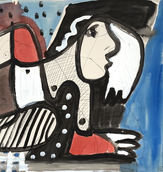 Image 1 of Nude in Chromatic Construction c.2000 - High-quality painting