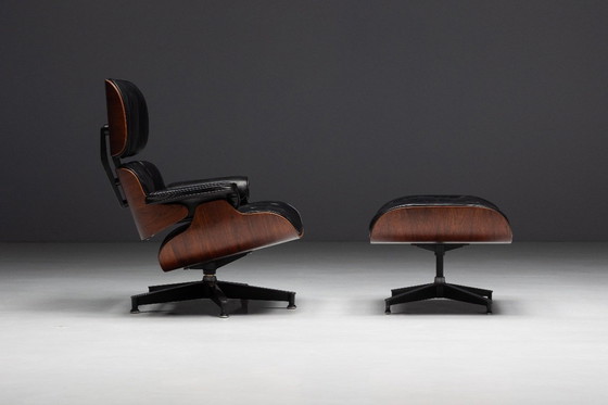 Image 1 of Sillón y otomana Eames de primera generación, de Charles y Ray Eames para Herman Miller, 1957