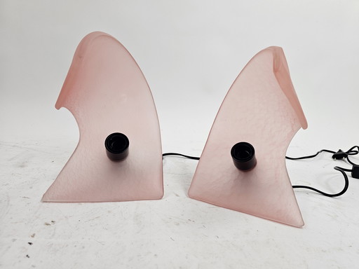 Set van 2 de Mayo glazen tafellampen 1980s