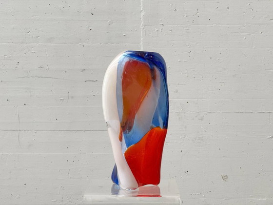 Image 1 of Murano style studio glass vase, tricolore, Mdina Glass Malta, 1970s
