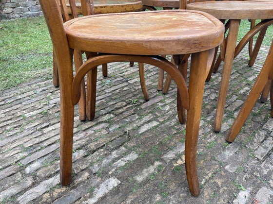 Image 1 of 7 sillas de bistró Baumann, sillas de cocina, años 50, Francia