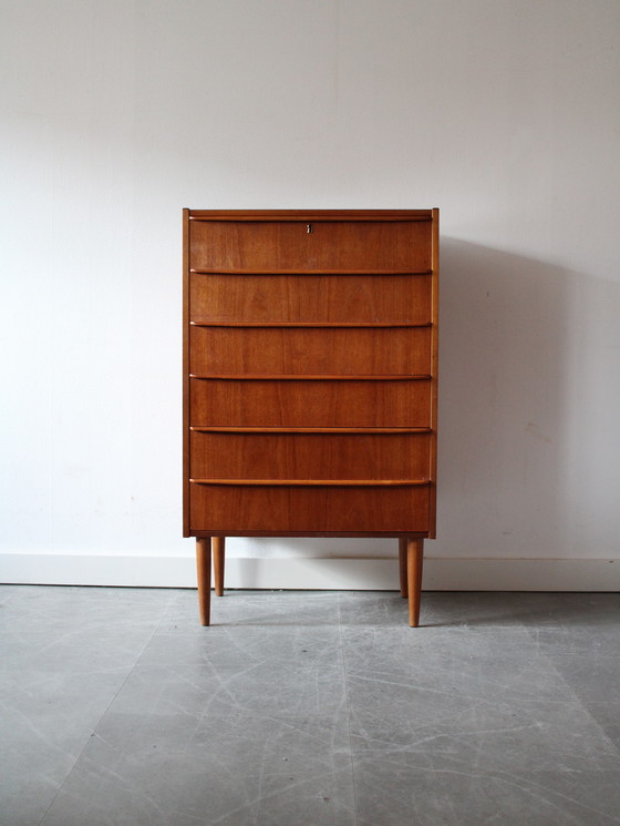 Image 1 of Vintage Deense ladekast in teak, smal!