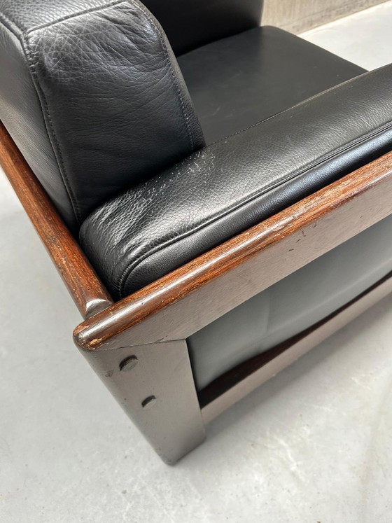 Fauteuils Knoll Bastiano en cuir noir et noyer Afra & Tobia – Gavina, Wood, Leather (photo 11 of 11)