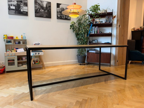 Gerüstbohlen-Tisch mit eingelegter Platte, Pure Wood, Esstische, Holz, Metall, Schwarz, Rustic (Foto 4 von 10)