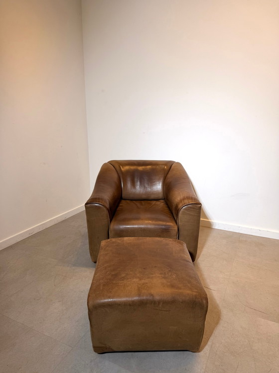 Fauteuil lounge vintage en cuir De Sede DS-47 avec repose-pieds (photo 4 of 7)