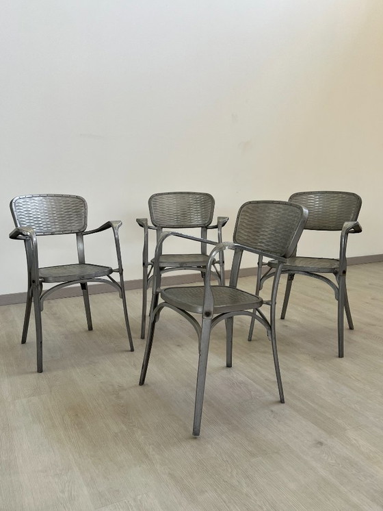 Image 1 of Aluminiumstühle - Avec-Plakette « Gaston Viort - Salon de Provence »