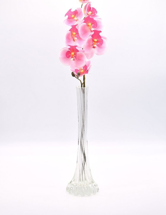 Image 1 of Vase Solifleur transparent - Verre vintage, H 28.5cm