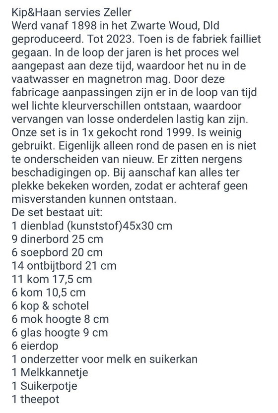 Image 1 of Zeller Kip&Haan servies