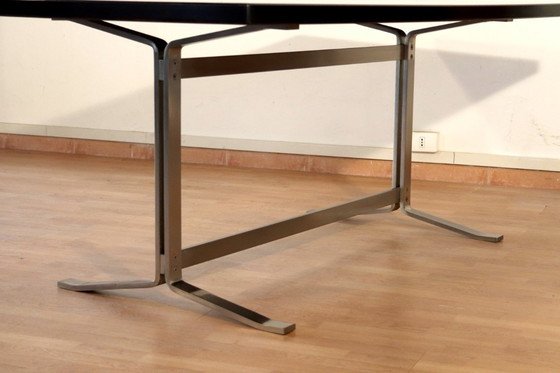 Image 1 of Table Formanova en palissandre et acier chromé, style milieu du siècle, par Gianni Moscatelli, 1965