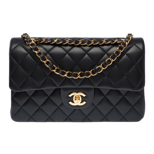 CHANEL Timeless/Classique Tasche aus schwarzem Leder - 103505