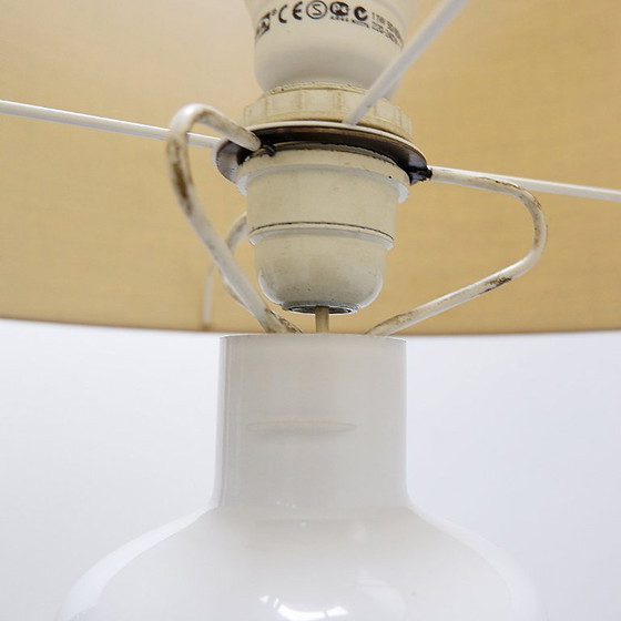 Image 1 of White opaline glass table lamp, 20th century