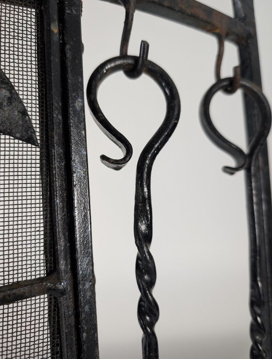 Image 1 of Pantalla de fuego de hierro forjado con forma de animal de Atelier Marolles, década de 1950