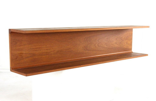 J Viby for Pedersen & Hansen teak wall shelf solid Danish vintage