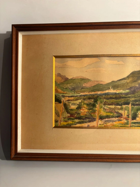 Watercolor Landscape Painting by Giacomo Gabbiani, 1950s, Paintings & Drawings (photo 2 of 9)