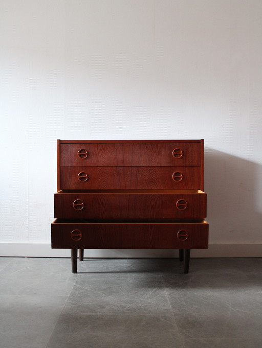 Vintage Deense ladekast in teak