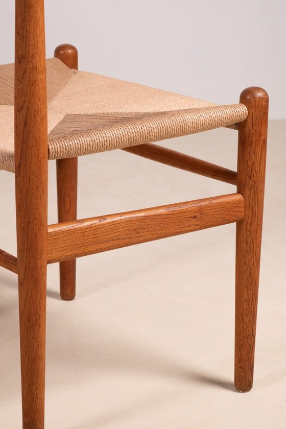 Image 1 of 6 chaises de salle à manger Hans J. Wegner CH36 en chêne, Danemark des années 1970