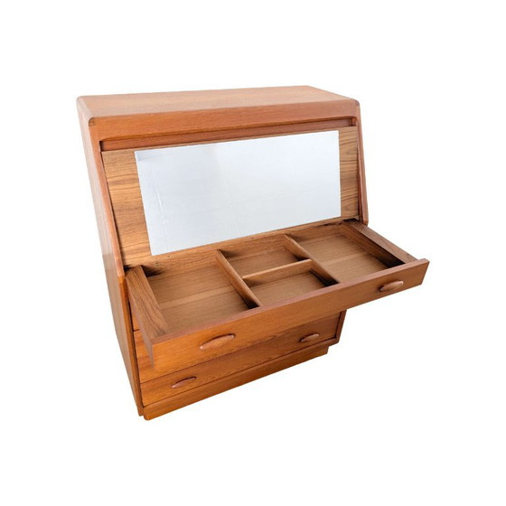 Dyrlund Scrittoio Mid-century Cassettiera Danese Toeletta Teak – Cassettiere, Legno (photo 6 of 12)