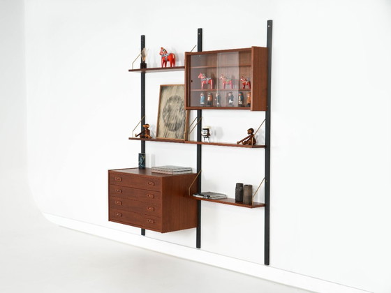 Image 1 of Teak wall unit PS System, Danish design, 1960s, manufactured by Randers Møbelfabrik