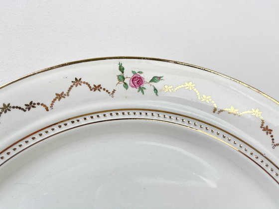 Image 1 of Set di 11 piatti piccoli + piatto in porcellana vintage L'Amandinoise motivo floreale