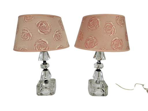 Hollywood Regency - Importato - Cristallo al piombo tagliato a mano - Lampade da tavolo (2) - Anni '60