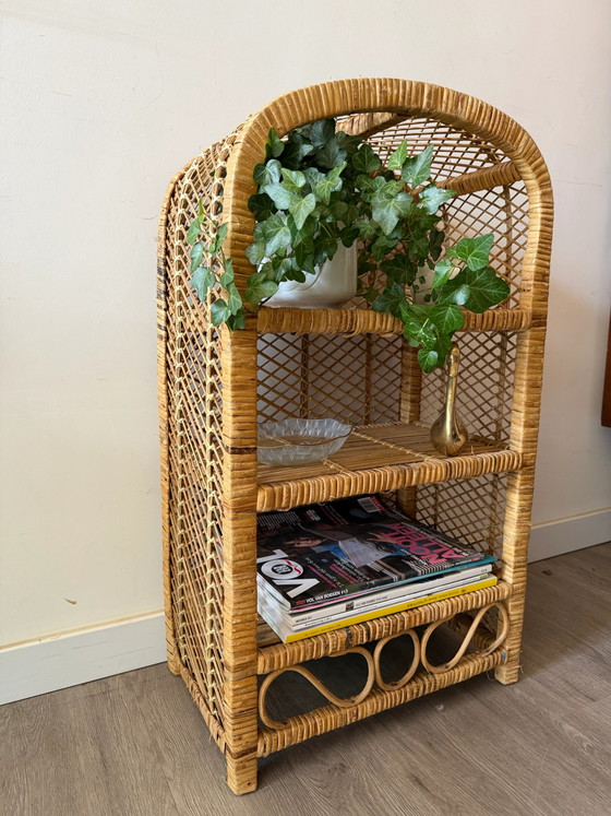 Gebogen rotan kast – Buffetkasten, Rattan, Vintage (photo 4 of 7)