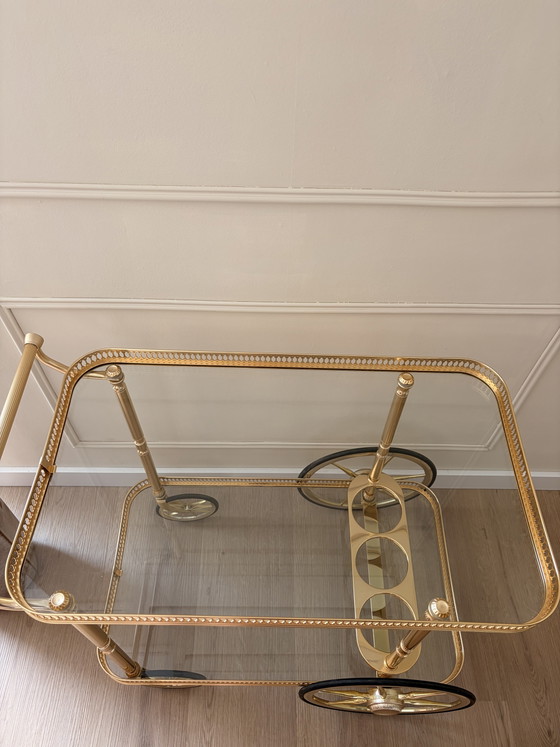 Image 1 of Carrello di servizio vintage placcato oro di Umberto Mascagni