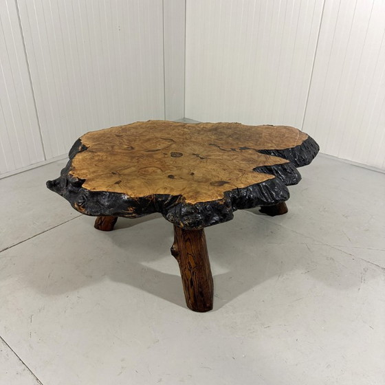 Image 1 of Frank Armich large tree trunk coffee table Canada 1970's