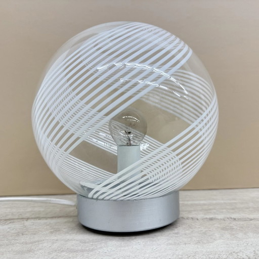 Mid-century Design Wirbelglas Tischlampe, 1970er Jahre Italien