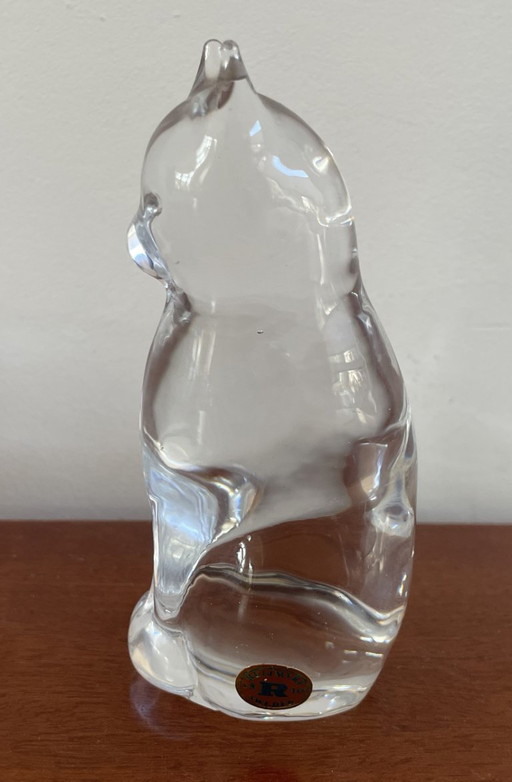 Reijmyre Glass - Figurine en cristal Chat assis Design Tyko Axelsson