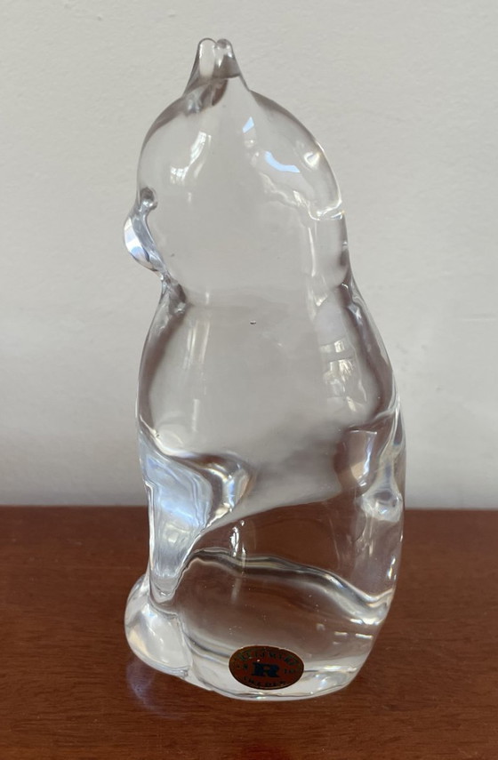 Image 1 of Reijmyre Glass - Figura di cristallo raffigurante un gatto seduto, design Tyko Axelsson