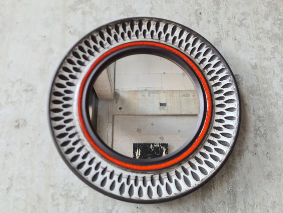 Image 1 of Specchio da parete vintage in ceramica scandinava, anni '70