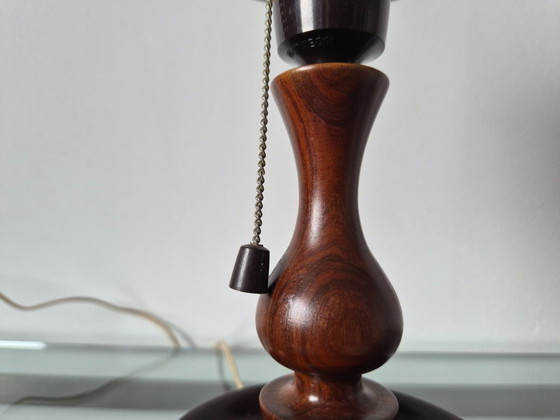 Image 1 of Lampe de table/de chevet japonaise vintage en bois