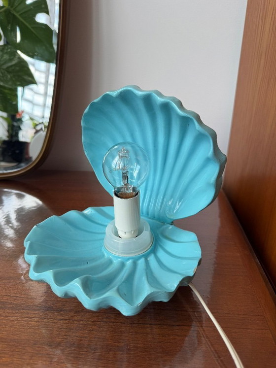 Image 1 of Vintage 1970s seashell lamp