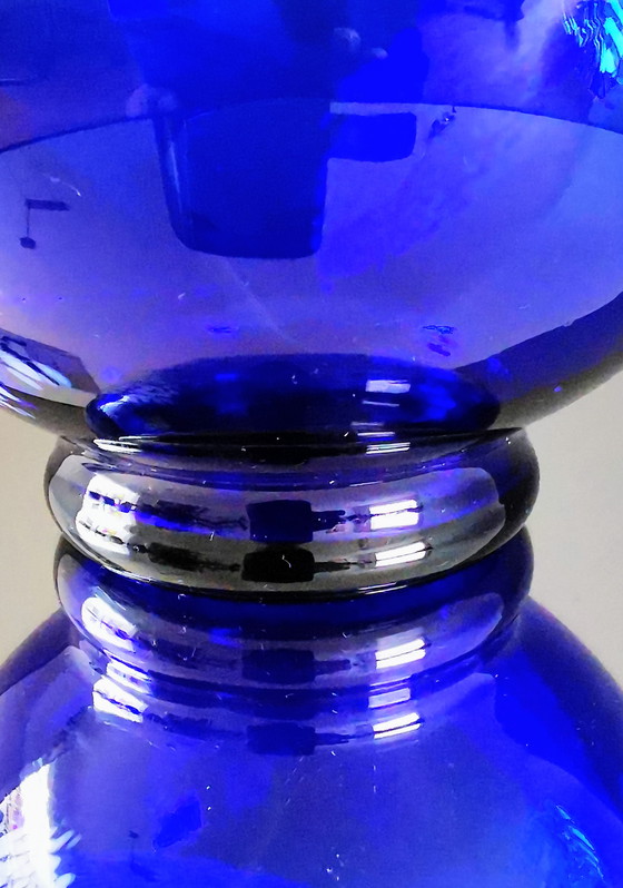 Image 1 of Vaas in bolvorm met voet, jaren 70