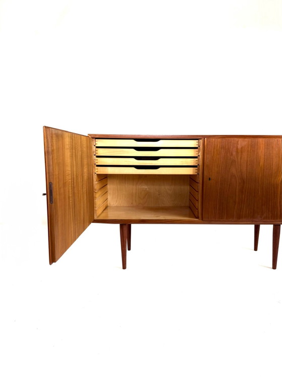 Buffet bas vintage danois en teck, Poul Hundevad ‘60, Bois, Marron (photo 4 sur 15)