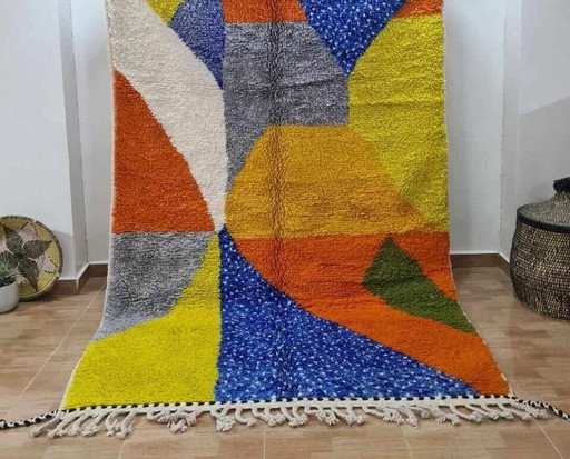 Tappeto tradizionale berbero marocchino dell'Atlante con motivi colorati, 150/250 cm – Aime Té, vloerkleden en tapijten, Wool