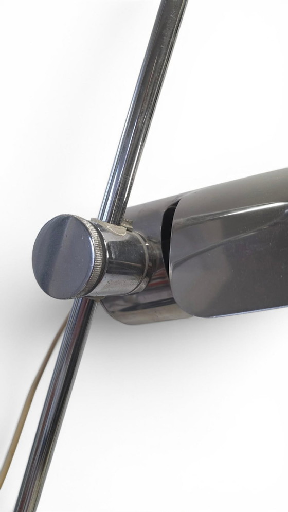 Image 1 of Chrome Space Age floor lamp attributed to Goffredo Reggiani, Italy-1970