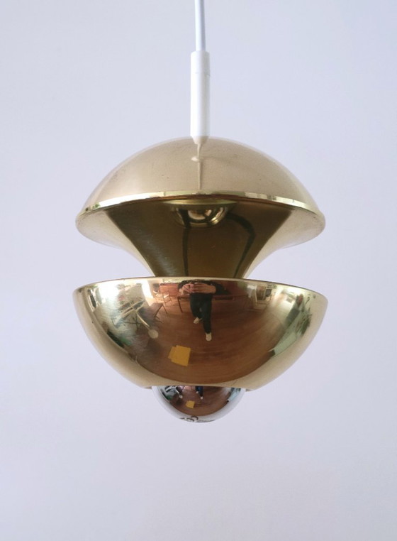 Klaus Hempel Pendant lamp for Kaiser Leuchten, Germany 1970, Brass, Gold (photo 3 of 7)
