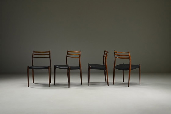 Image 1 of Sedie da pranzo modello 78 di Niels otto Møller per J.L. Møllers møbelfabrik, Danimarca anni '60. 
