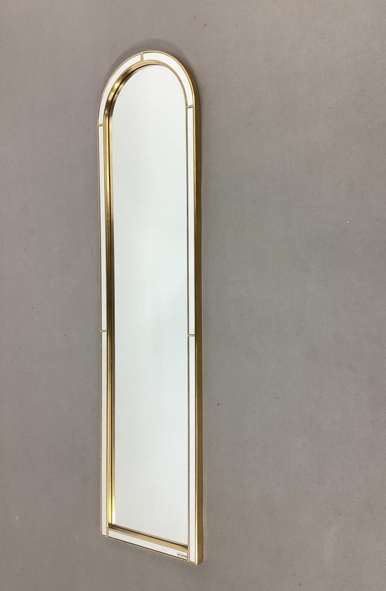 Image 1 of Grote facet geslepen Deknudt spiegel met vergulde lijst vintage 